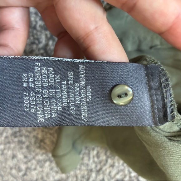3/$15 Suzy Shier Casual Olive Button Down Shirt - Picture 3 of 3